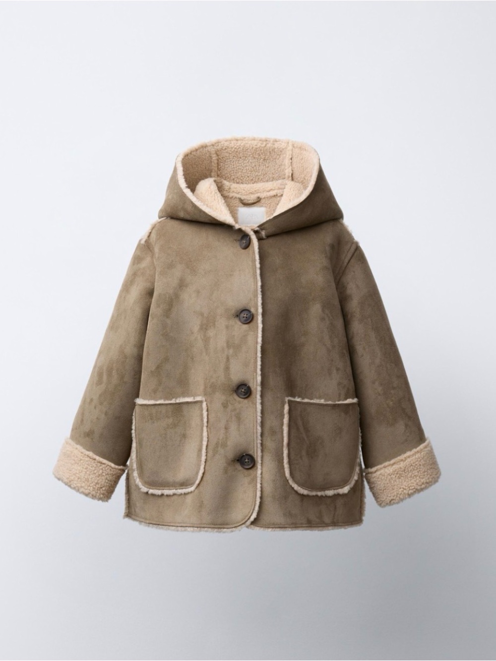 ZARA double faced faux sheeting jacket in 3-6 months